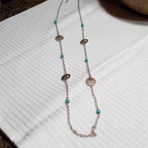 Long silver necklace
